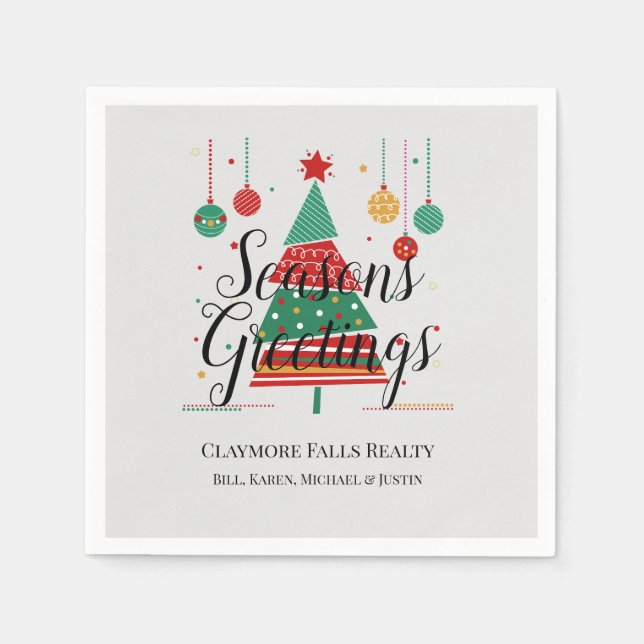 Retro Julgran Anpassade Pappersservett (Framsidan)