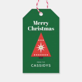 Retro Julgran Anpassningsbar Presentetikett