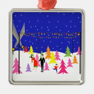 Retro Julgran Farm Helgdag Ornament