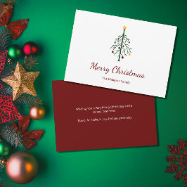 Retro Julgran Festive Red Julkort