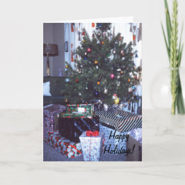 Retro Julgran-hälsningskort Helgkort