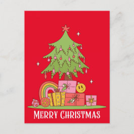 Retro Julgran Helg Vykort