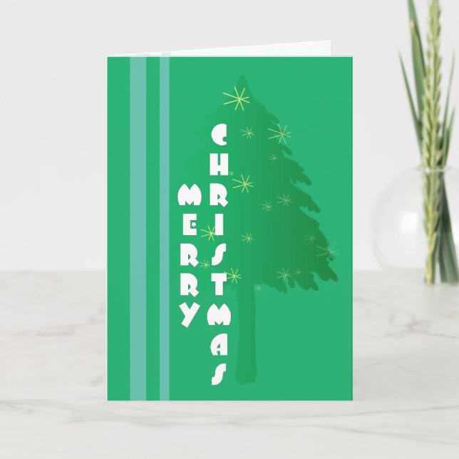 Retro Julgran Helgkort (Framsida)