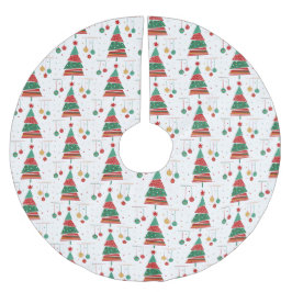 Retro Julgran Mönster Julgransmatta Borstad Polyester