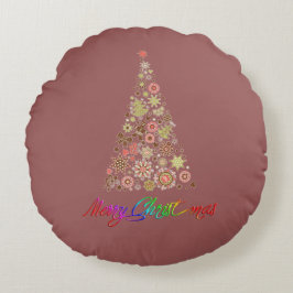 Retro Julgran-rundan Dekorativ kudde