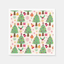 Retro Julgranar med Fredsteckenet Mönster