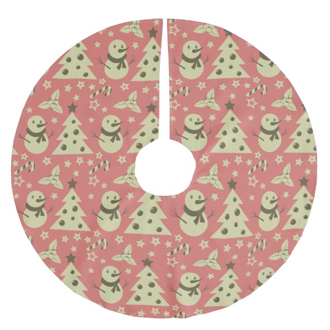 Retro Julgranar-stenbergsstjärna candy cane Julgransmatta Borstad Polyester (Framsidan)