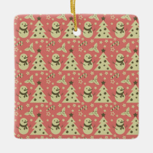 Retro Julgranar-stenbergsstjärna candy cane Julgransprydnad Keramik