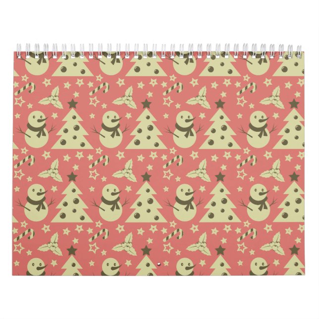 Retro Julgranar-stenbergsstjärna candy cane Kalender (Omslag)