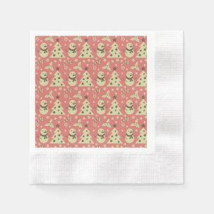 Retro Julgranar-stenbergsstjärna candy cane Pappersservett