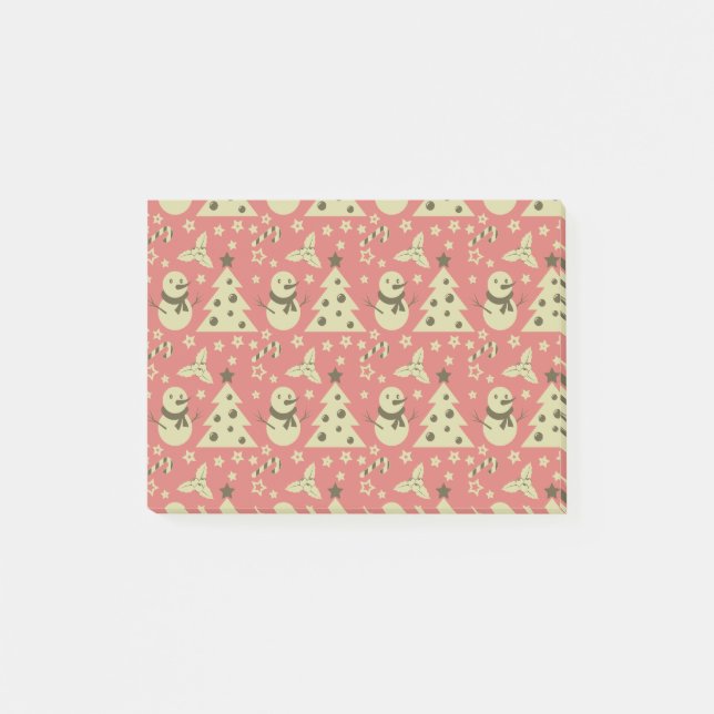 Retro Julgranar-stenbergsstjärna candy cane Post-it Block (Framsida)