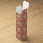 Retro Julgranar-stenbergsstjärna candy cane Presentask För Vinflaska<br><div class="desc">Sömlös mönster dekorerad med julprydnad under rosa</div>
