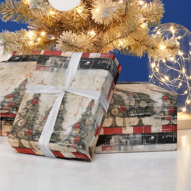 Retro Julgranar Vintage Presentpapper (Helgdagar)