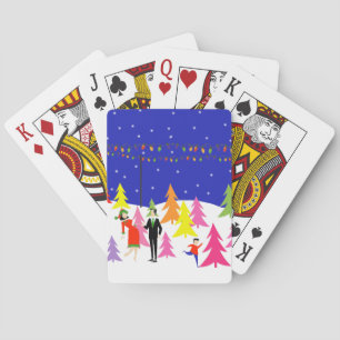 Retro julgranlantgård som leker kort casinokort
