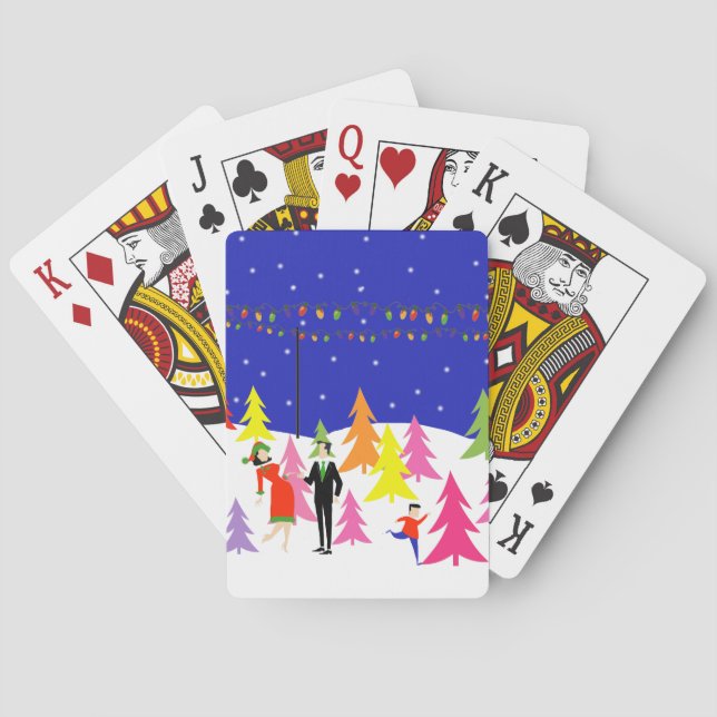 Retro julgranlantgård som leker kort casinokort (Baksidan)