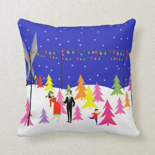 Retro julgranlantgårddekorativ kudde