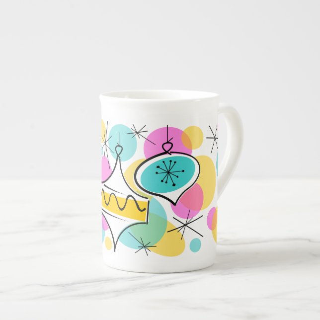 Retro julgranstomte kopp benporslin mugg (Framsida höger)