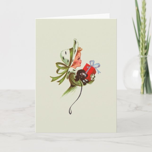 Retro-julhälsningskort Helgkort (Framsida)