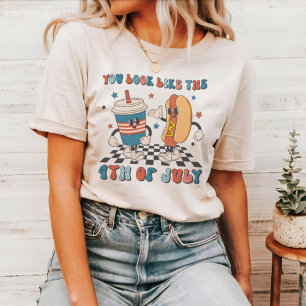 Retro juli 4:e Independence day Funny Picnic T Shirt