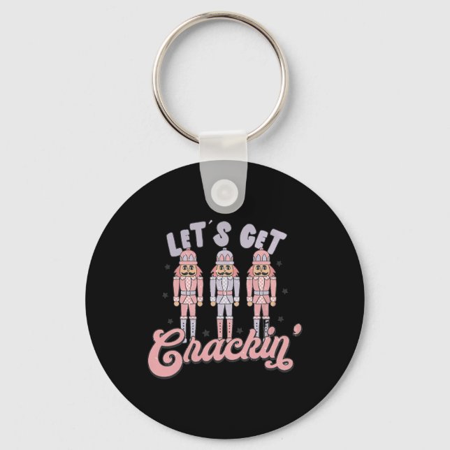 Retro-julklapp - få krackade nutcrackers Vinta Nyckelring (Framsida)