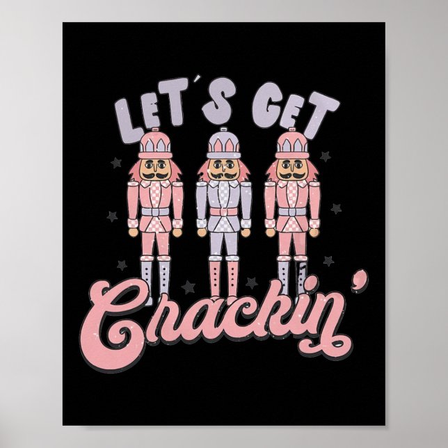 Retro-julklapp - få krackade nutcrackers Vinta Poster (Framsidan)
