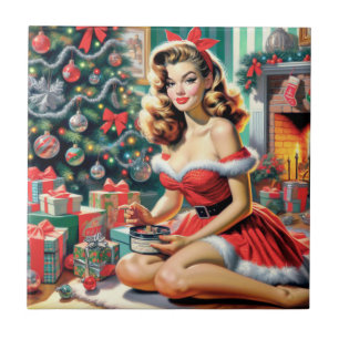 Retro-julklapp upp kakelplatta