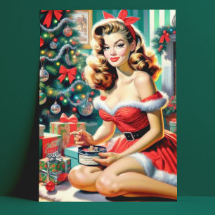 Retro-julklapp upp vykort