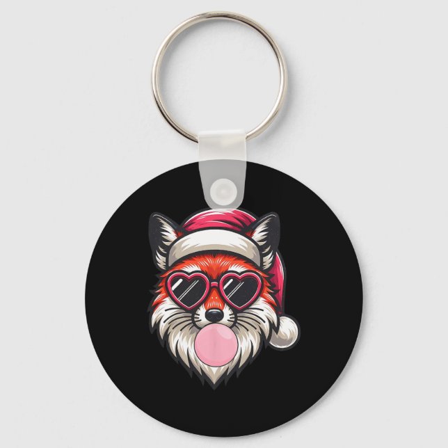 Retro-julklubben Santa Hat blåser med Nyckelring (Framsida)
