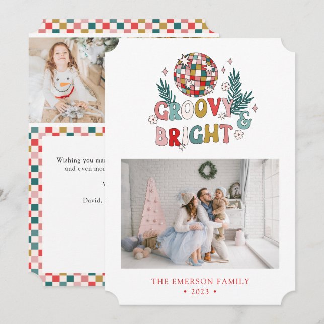 Retro julkort med fotokollage (Fram/baksida)