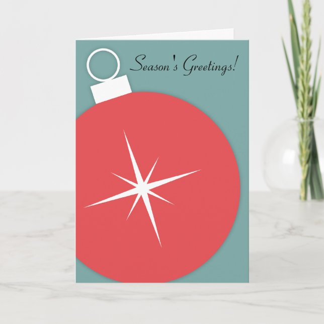 Retro-julkort - Starburst Ornament Helgkort (Framsida)