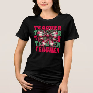 Retro jullärare Coquette Bow T Shirt