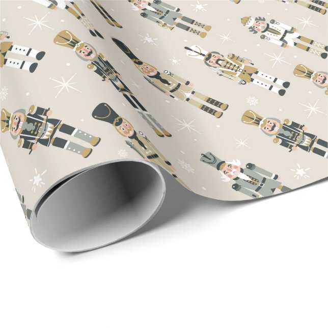 Retro julnötknäppare presentpapper (Rullad Hörn)