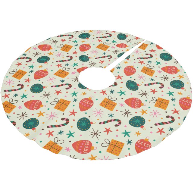 Retro-julprydnaden och Gift Mönster Julgransmatta Borstad Polyester (Vinklad)