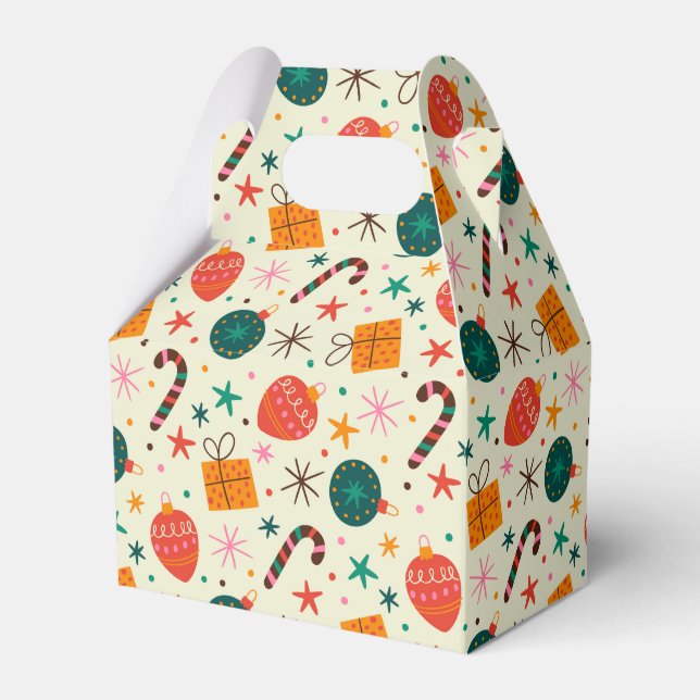 Retro-julprydnaden och Gift Mönster Presentaskar (Framsidan Sidan)