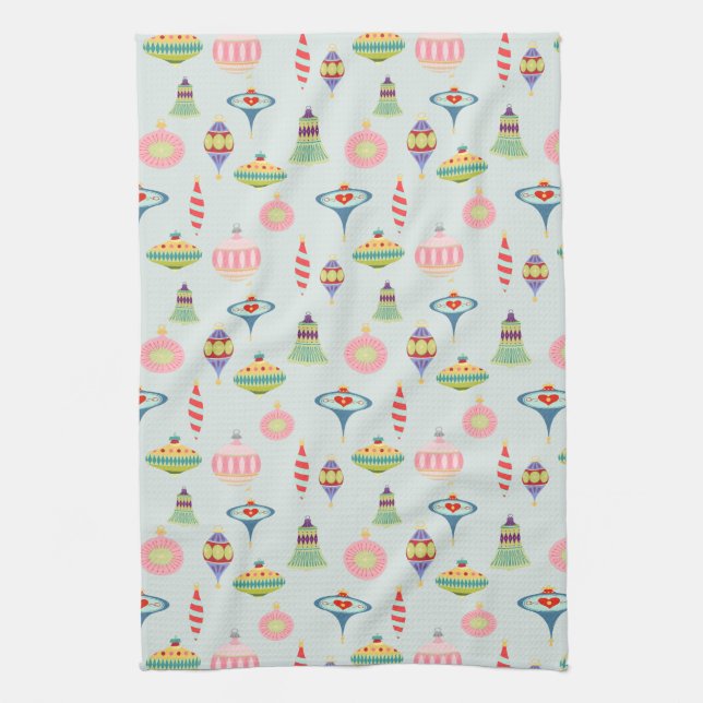 Retro-julprydnader | Modern i mitten av århundrade Kökshandduk (Vertikal)