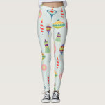 Retro-julprydnader | Modern i mitten av århundrade Leggings<br><div class="desc">Atomera Retro Ornaments | Modern i mitten av århundradet. Vintage pastellprydnad vid jul,  upprepande mönster</div>