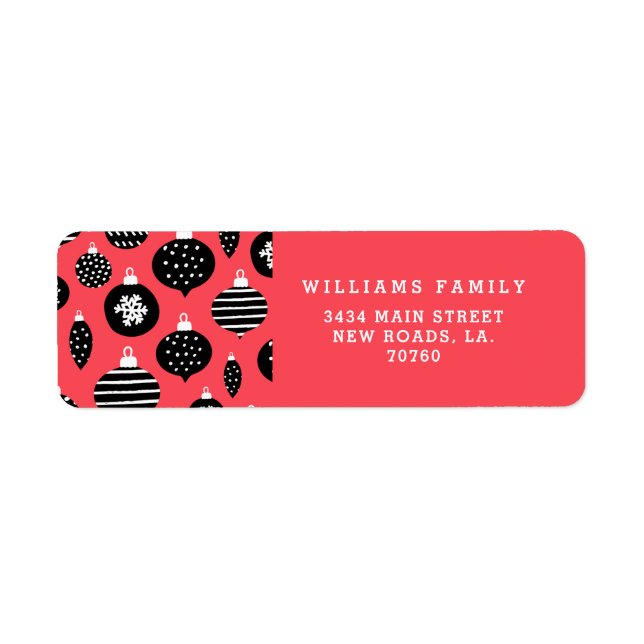 Retro-julprydnader Returadress Etikett (Framsidan)