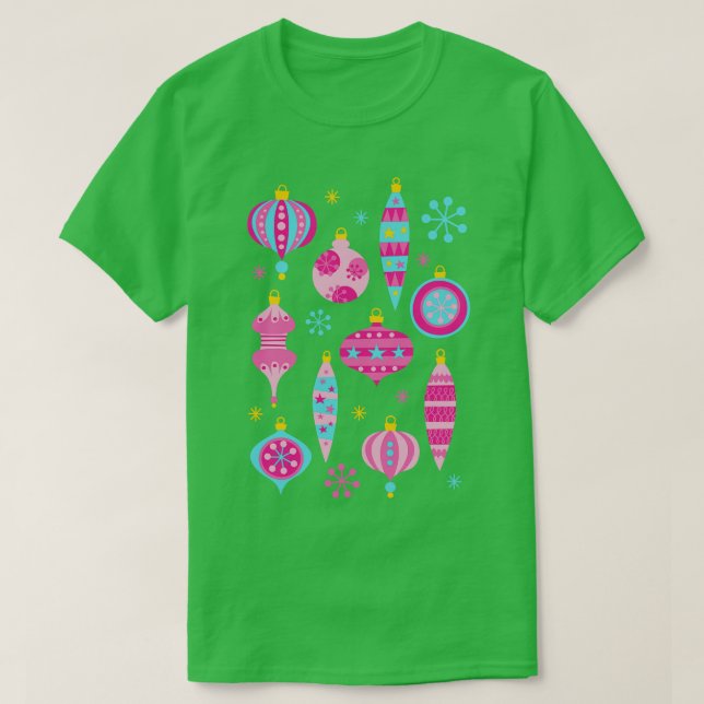 Retro-julprydnader Rosa Mid Century Modern T Shirt (Design framsida)
