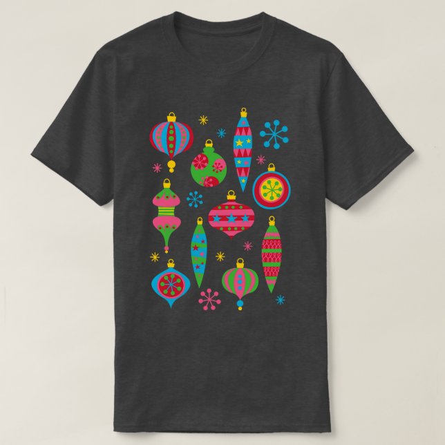 Retro-julprydnadsföremål Färgfläckigt Mod under Mi T Shirt (Design framsida)