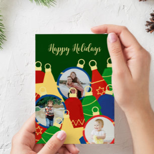 Retro julprydnadsföremål Foto Julkort