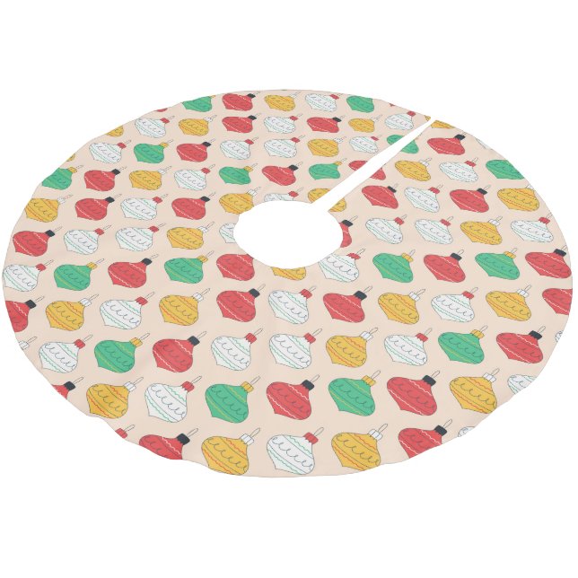 Retro-julprydnadsföremål Mönster Julgransmatta Borstad Polyester (Vinklad)