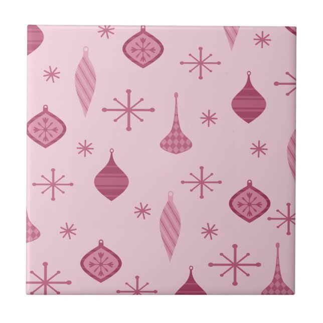 Retro-julprydnadsföremål Red Kakelplatta (Framsidan)