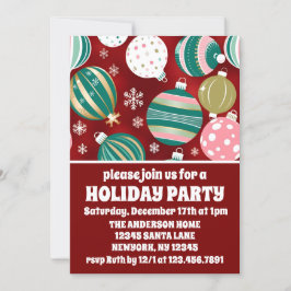 Retro-julprydnadsföremål Snöflingor Julfest Inbjudningar