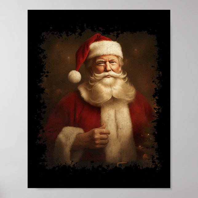 Retro-julsagny Trump Jultomten Vintage Xm Poster (Framsidan)