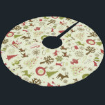 Retro-julskalet Seamless Mönster Julgransmatta Borstad Polyester<br><div class="desc">En roligt-retro-juldesign i en gammaldags sketch stil i rött,  grönt och brunt; med Jultomten i sin sled,  renar,  dekorerat Julgranar,  fir träd,  lager,  polkagrisar,  prydnadsföremål,  snögubbar med mera!</div>