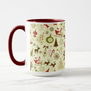 Retro-julskalet Seamless Mönster Mugg