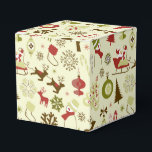 Retro-julskalet Seamless Mönster Presentaskar<br><div class="desc">En roligt-retro-juldesign i en gammaldags sketch stil i rött,  grönt och brunt; med Jultomten i sin sled,  renar,  dekorerat Julgranar,  fir träd,  lager,  polkagrisar,  prydnadsföremål,  snögubbar med mera!</div>