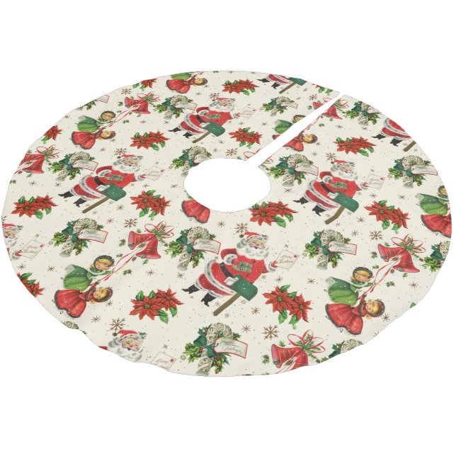 Retro Julskatter  Julgransmatta Borstad Polyester (Vinklad)
