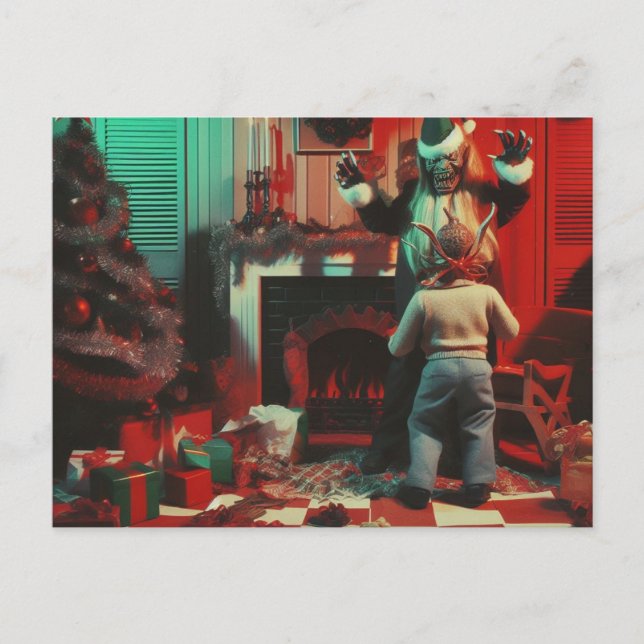 Retro julskräck vykort (Framsida)