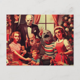 Retro julskräck vykort
